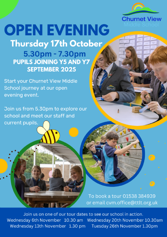 Open evening Thursday 17th October